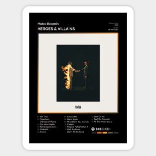 Metro Boomin - HEROES & VILLAINS Tracklist Album Sticker